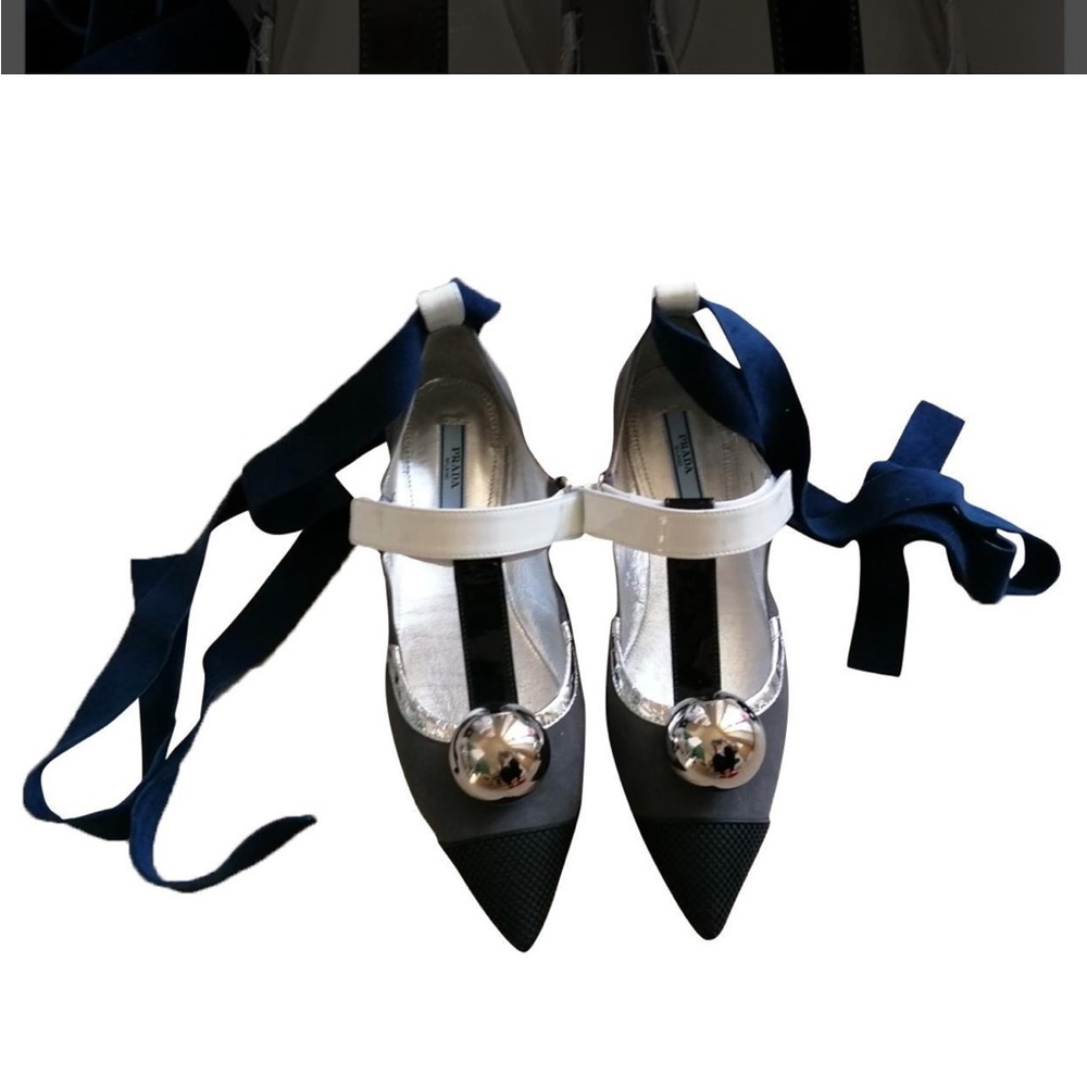 Prada flats ballerina shoes multicolor Sz 8.5 - Picture 4 of 16